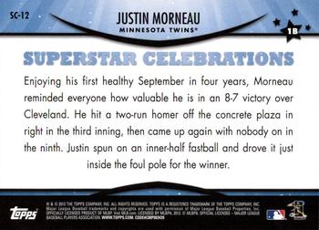 2013 Topps Opening Day - Superstar Celebrations #SC-12 Justin Morneau Back