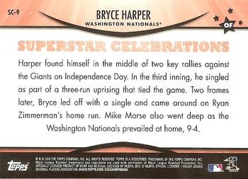 2013 Topps Opening Day - Superstar Celebrations #SC-9 Bryce Harper Back