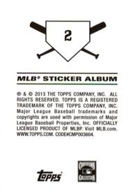 2013 Topps Stickers #2 Cal Ripken Jr. Back