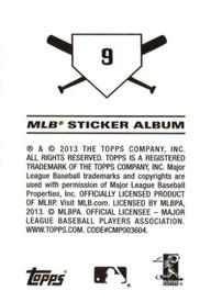 2013 Topps Stickers #9 Baltimore Orioles Back