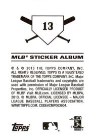 2013 Topps Stickers #13 Will Middlebrooks Back