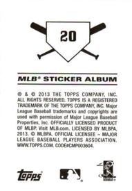 2013 Topps Stickers #20 Alex Rodriguez Back