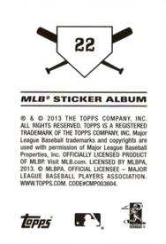 2013 Topps Stickers #22 Robinson Cano Back