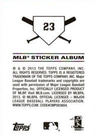 2013 Topps Stickers #23 Curtis Granderson Back