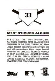 2013 Topps Stickers #33 Matt Moore Back