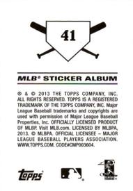 2013 Topps Stickers #41 Mark Buehrle Back