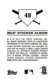 2013 Topps Stickers #48 Adam Dunn Back