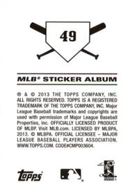 2013 Topps Stickers #49 Addison Reed Back