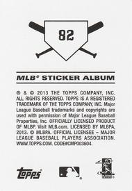 2013 Topps Stickers #82 Josh Willingham Back