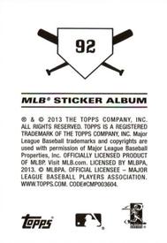 2013 Topps Stickers #92 Ryan Madson Back
