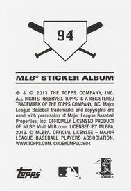 2013 Topps Stickers #94 C.J. Wilson Back