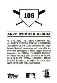 2013 Topps Stickers #109 Coco Crisp Back