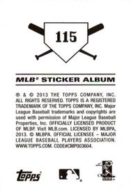 2013 Topps Stickers #115 Josh Reddick Back