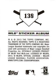 2013 Topps Stickers #138 Freddie Freeman Back