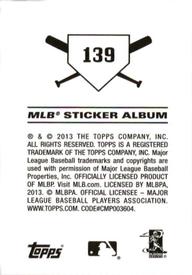 2013 Topps Stickers #139 Dan Uggla Back