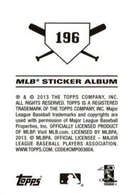 2013 Topps Stickers #196 Aroldis Chapman Back