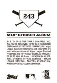 2013 Topps Stickers #243 Dinger Back