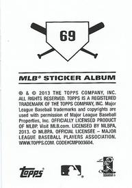 2013 Topps Stickers #69 Victor Martinez Back