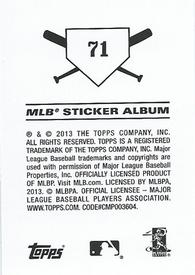 2013 Topps Stickers #71 Max Scherzer Back