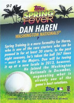 2013 Topps - Spring Fever #SF-2 Dan Haren Back