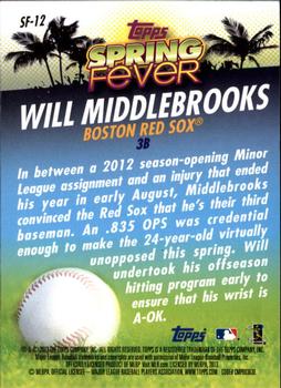 2013 Topps - Spring Fever #SF-12 Will Middlebrooks Back