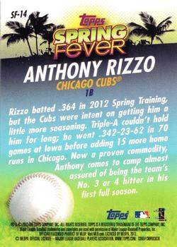 2013 Topps - Spring Fever #SF-14 Anthony Rizzo Back