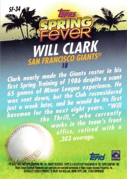 2013 Topps - Spring Fever #SF-34 Will Clark Back
