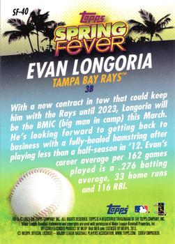 2013 Topps - Spring Fever #SF-40 Evan Longoria Back