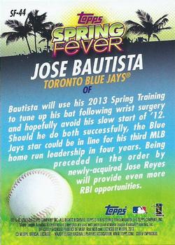 2013 Topps - Spring Fever #SF-44 Jose Bautista Back