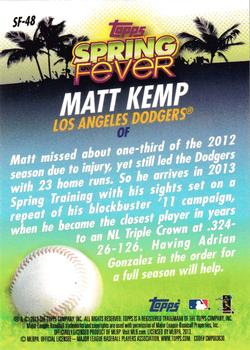 2013 Topps - Spring Fever #SF-48 Matt Kemp Back