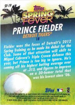 2013 Topps - Spring Fever #SF-19 Prince Fielder Back