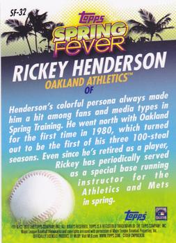 2013 Topps - Spring Fever #SF-32 Rickey Henderson Back