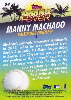 2013 Topps - Spring Fever #SF-9 Manny Machado Back