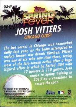 2013 Topps - Spring Fever Autographs #SFA-JV Josh Vitters Back