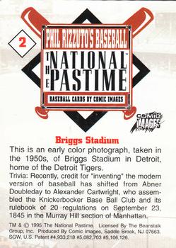1995 Comic Images Phil Rizzuto's Baseball: The National Pastime #2 Briggs Stadium Back
