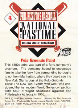 1995 Comic Images Phil Rizzuto's Baseball: The National Pastime #4 Polo Grounds Print Back