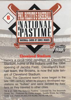1995 Comic Images Phil Rizzuto's Baseball: The National Pastime #6 Cleveland Stadium Back
