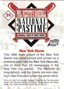 1995 Comic Images Phil Rizzuto's Baseball: The National Pastime #24 New York Giants Back