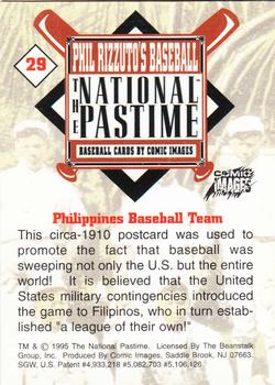 1995 Comic Images Phil Rizzuto's Baseball: The National Pastime #29 Philippines Baseball Team Back