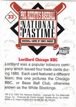 1995 Comic Images Phil Rizzuto's Baseball: The National Pastime #33 Lorillard Chicago BBC Back