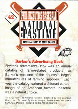 1995 Comic Images Phil Rizzuto's Baseball: The National Pastime #42 Barker's Advertising Book Back