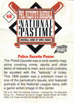 1995 Comic Images Phil Rizzuto's Baseball: The National Pastime #46 Police Gazette Poster Back
