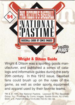 1995 Comic Images Phil Rizzuto's Baseball: The National Pastime #54 Wright & Ditson Guide Back