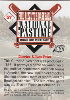 1995 Comic Images Phil Rizzuto's Baseball: The National Pastime #57 Currier & Ives Print Back