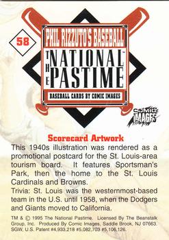1995 Comic Images Phil Rizzuto's Baseball: The National Pastime #58 Scorecard Artwork Back