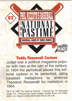 1995 Comic Images Phil Rizzuto's Baseball: The National Pastime #62 Teddy Roosevelt Cartoon Back