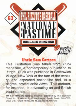 1995 Comic Images Phil Rizzuto's Baseball: The National Pastime #63 Uncle Sam Cartoon Back