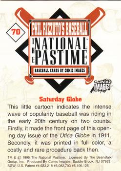 1995 Comic Images Phil Rizzuto's Baseball: The National Pastime #70 Saturday Globe Back