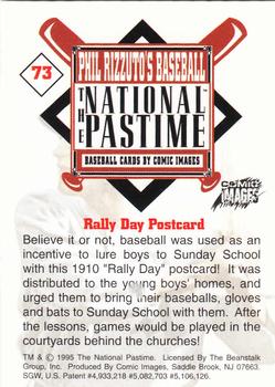 1995 Comic Images Phil Rizzuto's Baseball: The National Pastime #73 Rally Day Postcard Back
