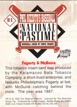 1995 Comic Images Phil Rizzuto's Baseball: The National Pastime #81 Jim Fogarty / Deacon McGuire Back